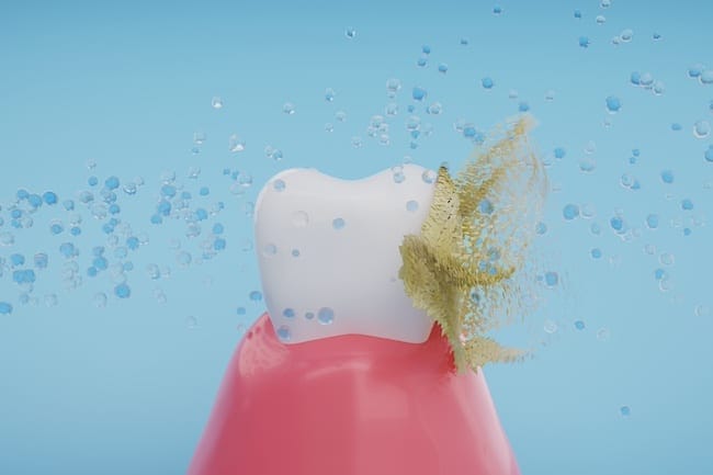 Bubble of toothpaste cleanin